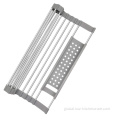 Pot Lid Holder Roll-up Over Sink Drying Rack w/Cutlery Rest Supplier